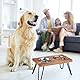 Relaxdays Napfständer, Edelstahlnäpfe 1200 ml, Hundefutterstation aus Akazienholz, Hundebar HBT 23 x 49,5 x 25 cm, braun