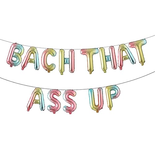 Bachelorette Party BACH THAT ASS UP Balloon Banner Brunch Bridal Shower Party Decorations Nash Bachelorette Party Sign Decorations for Bridal Shower Bubbly Bar (BACH THAT ASS UP Rainbow)