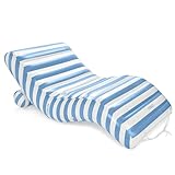 FUNBOY Giant Inflatable Luxury Blue & White Cabana Striped Chaise Lounger, Chair Pool Float for Adults, Perfect for a Summer Pool Party, Nearly 6 Feet Long