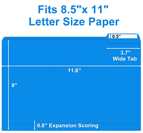 File Folder, Herkka 120 Pack 1/3 Cut Tab File Folders, Colored File Folders Designed For Office And Classroom Use, Letter Size, Assorted 6 Colors #TOP1