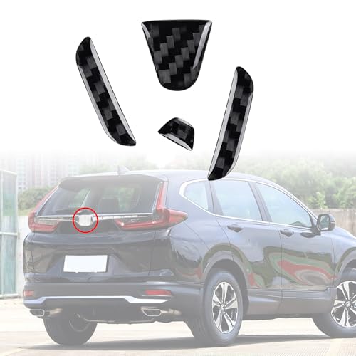Image of Bilisin Compatible with Rear Tailgate Insert Emblem Logo Carbon Fiber Emblem Badge Decal Cover Trim with Strong Adhesive for Honda CRV 2017-2022 Black