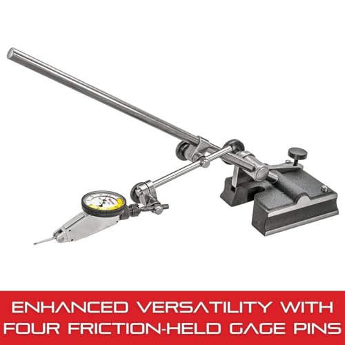 Image of Starrett Full-Sized Surface Gage with Fully Hardened, Ground and Nicely Finished Stable Steel Base - 12 inch Spindle Length, 3-1 /2 x 3-3 /16 inch Base Size - 257C