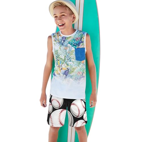 Baseball Print Swim Trunks for Boys Quick Dry Boys Swimsuit Stretch Swim Shorts Children Novelty Board Shorts for Beach3