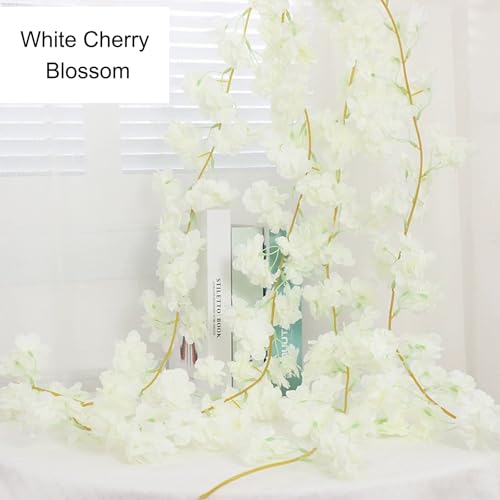 BSITSSS 3 Stück Kirschblüten Girlande Deko, 180cm Künstliche KirschblüTen Girlande, Blumenranken Künstlich Sakura Deko, Künstliche Blumen Hängend Vine Seidenblumen für Wand schlechte Dekorationten