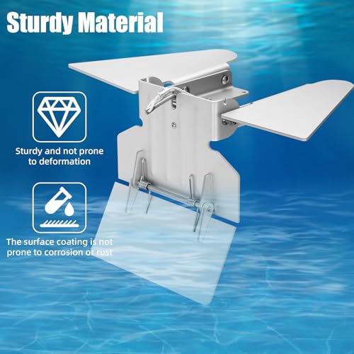 Trolling plate,Marine baffle,for 50-300 HP Outboard and Stern Drive Motors,Reduces Trolling Speeds to 1 MHP, and is Constructed of Anodized Aluminum and Stainless Steel Material,With Fins by Xiozugibi - Image 2