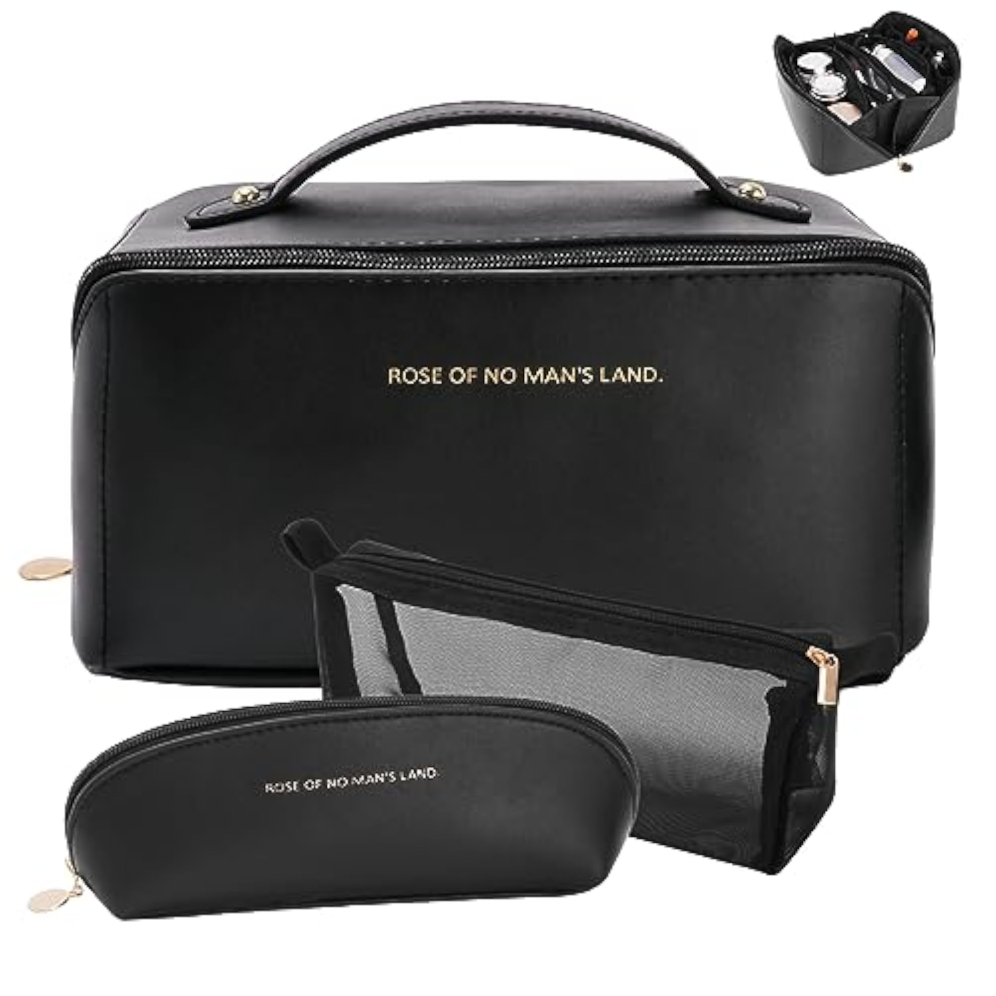 Travel Makeup Bag, 3-Set Cosmetic Organizer for Women