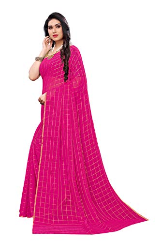 Image of AKHILAM Women's Chanderi Linen Saree with Blouse Piece