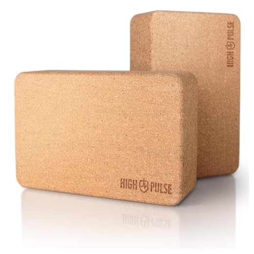 High Pulse® Yoga Block Set om 2 (kork) – Högkvalitativa yogabblock av 100 % naturkork som ett praktiskt tillbehör och stöd för övningar som kräver hög flexibilitet