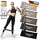 Body & Mind® Fitnessbänder 5 Stück Widerstandsbänder in 5 Stufen, Resistance-Bänder Trainingsbänder Gymnastikbänder 5er Set für Muskelaufbau, Yoga, Pilates & Work-Out; Sport-Band 100% Latex (Grau)