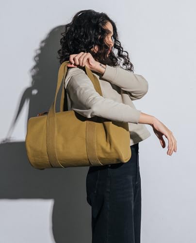 Image of DailyObjects Olive Green Swing Duffle Bag (25L) for Men and Women | Premium 100% Cotton Canvas | Handcrafted