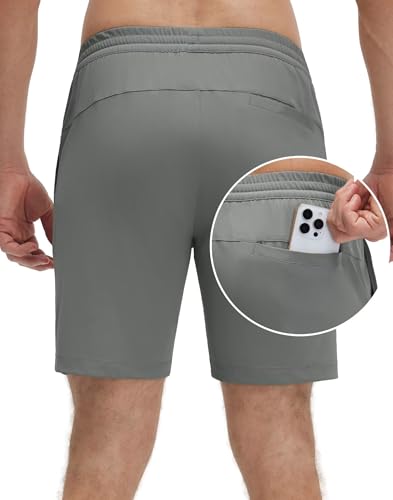 M MAELREG Men's Athletic Shorts Quick Dry Workout Running Shorts Men 7" Lightweight Sports Gym Tennis Golf Hiking Iron Grey — view 2