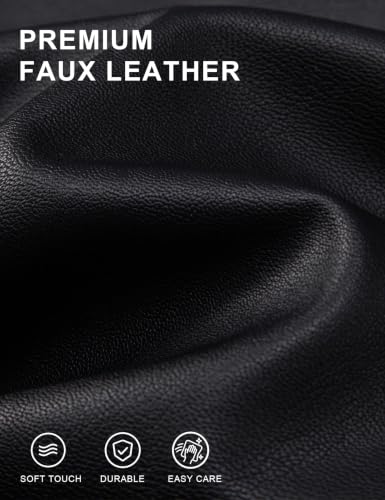 Zbrandy Mens Leather Jacket Faux Leather Motorcycle Jackets Turn Down Collar Biker Coat Outwear Black 3XL — view 5