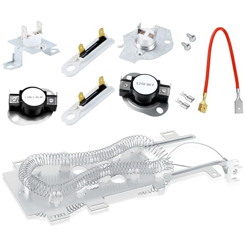 Upgrade WP8544771 8544771 Dryer Heating Element fit for Whirlpool-Duet-Cabrio-Maytag-Bravos-XL-Kenmore-Elite-Oasis HE2 HE3 HE4 HE5 Dryer Parts Repair Kit with 8544771 279816 279973 3392519 LUXRILIX