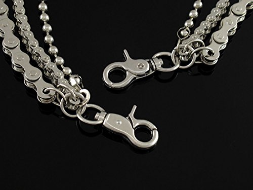 Zeckos WC-123 Triple Strand Chrome Bike Chain Link Plated Jeans Chain Wallet thumb #2