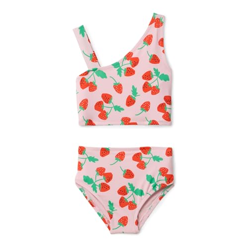 Image of Amazon Essentials Girls' One Shoulder Two-Piece Bikini Swim Set, Slim Fit