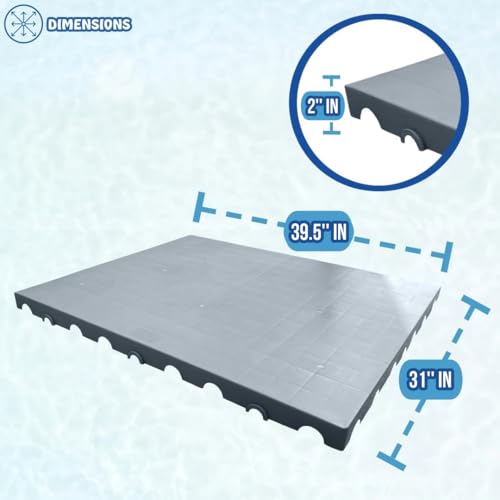 Poolzilla Heat Pump Mounting Pad (39.5’’ x 31’’) - Anti-Vibration and Stability - Base Condenser Pad for Heat Pump Systems, HVAC Systems, and Outdoor Equipment