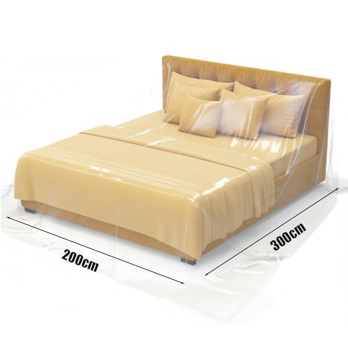 QFWFG 2 Pack Plastic Sofa Cover, Waterproof Sofa Storage Cover Bag & Couch Protector for Furniture (Sofas, Beds, Couches) - Proof Dust Furniture Pet Couch Covers 300x200cm