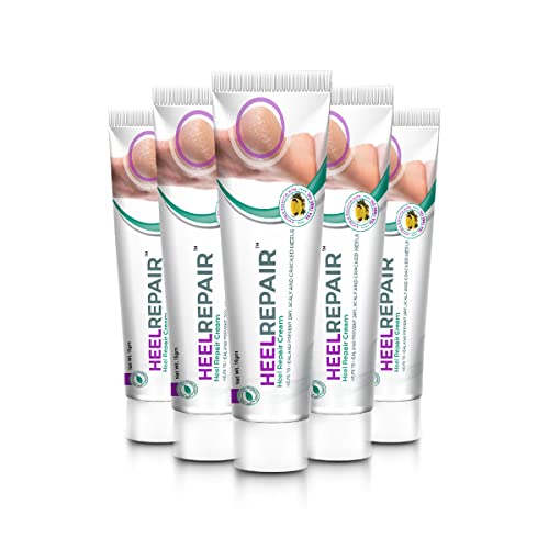 GREENCURE Heelrepair Herbal Cream for Feather Soft Heels & Feet with Tea Tree Leaf and Magnolia extract | Paraben & EDTA Free | German Science with Indian Ayurveda – 75 gm (15gm X Pack of 5)