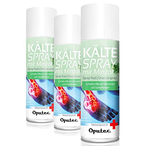 3 x 400ml Oputec Spray froid Sport : Spray de premiers secours en cas de blessures sportives, douleurs et gonflements (menthe) - Spray réfrigérant médical pour chaque kit de premiers secours Cover