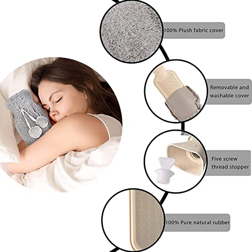 VOOCHIE Bolsa de Água Quente Longa com Capa de Pelúcia 2L Garrafa de Água Quente de Borracha de Gran