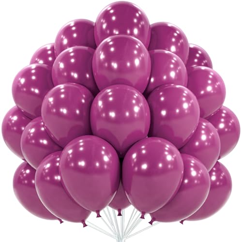 PartyWoo Dark Purple Balloons 50 pcs 12 Inch Dark Magenta Plum Latex Helium Balloons for Graduation Baby Shower Gender Reveal Wedding Butterfly Halloween Birthday Party Decorations Purple-F13