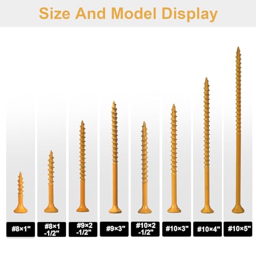 Fmjdnls Deck Screws 1-1/2 Inch, Wood Screws #8×1-1/2, 200 Pcs, Tan Rust Resistant Epoxy Coated, Outdoor Decking Screws, Torx/Star Drive Head Deck Screw, T25 Star Bit Included, for Timber, Fence - Image 3