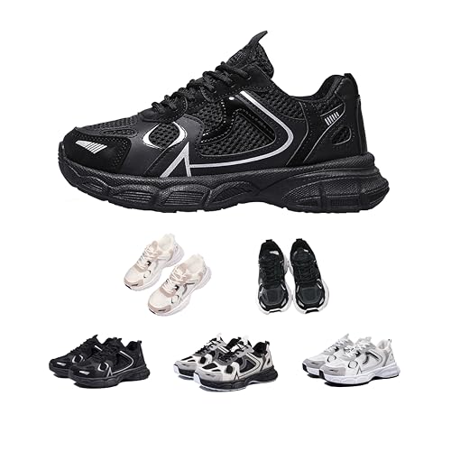 Women's Trendy Chunky Platform Sneakers, Cool Color - Block Mesh Design, Soft & Breathable, Thickened Non - Slip Sole, Fashion Casual Shoes