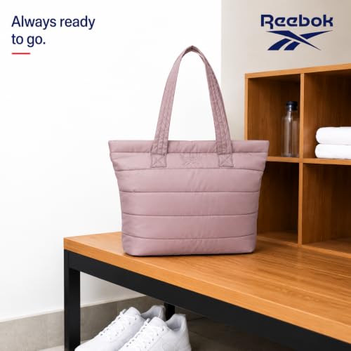 Image of Reebok Womens Tote Bag - Lightweight Carry On Puffer Quilted Tote Bag for Travel Work Travel and Daily Essentials