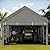 JY QAQA Carport, 10x20 FT Heavy Duty Carport with Removable Side Walls and Doors, Portable Garage with Roll-Up Window and Sandbags, Car Canopy with All-Season Tarp for Cars, Trucks, Boats, Grey