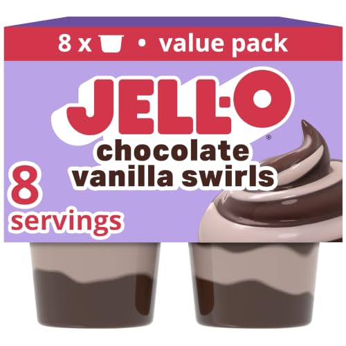 Jell-O Pudding Snack Cups, 8 ct, Original Chocolate Vanilla Swirls
