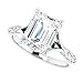 10K/14K/18K Solid White Gold Handmade Engagement Ring, 2CT-4CT Emerald Cut VVS1 Moissanite Solitaire Ring, Diamond Wedding Ring Set for Women/Her, Anniversary/Propose Ring (Main Stone : 2.00 Carat)