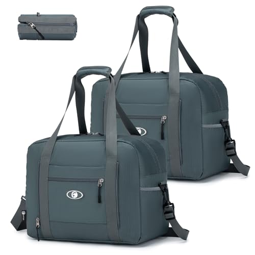 Sac de voyage pliable 40x30x20 cm SPAHER en gris lot de 2 pièces de 25L léger