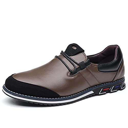 COSIDRAM Mens Casual Loafers Casual Oxfords for Male Office Business Dress Sneakers 8 F/Brown