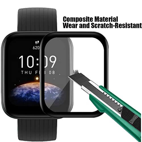 Xingmaly [4-Pack] Screen Protector For Amazfit Bip 3/ Bip 3 Pro Smartwatch Bands, Full Screen Coverage Bubble Free Anti-Scratch Waterproof Ultra Hd Film For Bip 3/ Bip 3 Pro Watch #TOP3