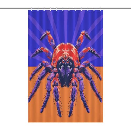 Rideau de douche araignée 122x183 cm en polyester imperméable lavable avec 12 crochets