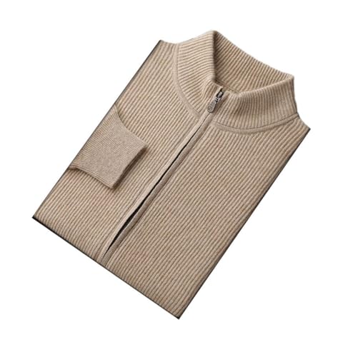 Men 100 Percent Cashmere Cardigan Men's Stand Collar Cardigan Solid Color Long Sleeve Sweater