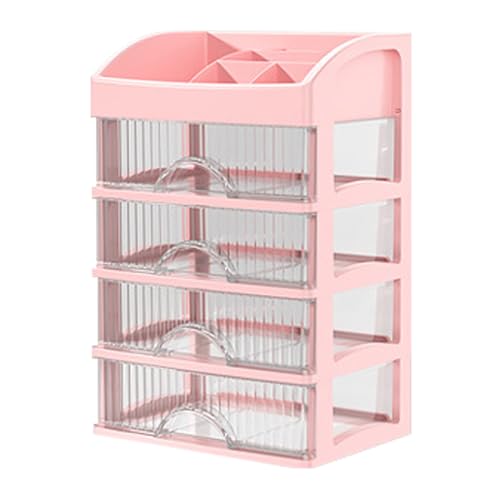 Organisateur de papeterie - Boîte de rangement de table avec 4 tiroirs, organisateur de cosmétiques et de bijoux | Maquillage, soins de la peau, artisanat, stockage d'outils de beauté, organisateur de