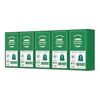 by Amazon Lungo Aluminium-Kaffeekapseln, kompatibel mit Nespresso, mittelgeröstet, 100 Stück (5 Packungen mit je 20 Stück) – Rainforest Alliance zertifiziert