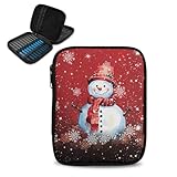 Vanideaoty Schneemann-Häkelnadeletui, tragbares Stricknadeletui mit Netztaschen, Häkelaufbewahrung, Organizer für Flughäfen und Parks