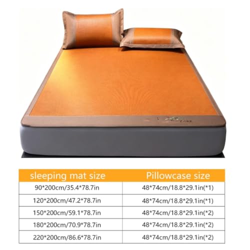 Colchoneta de dormir de verano transpirable con esterilla de ratán plegable para colchón 2