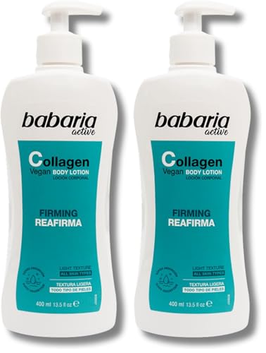 Babaria - Crema Corporal Con Colágeno | Body Milk 400ml | Crema Con Colágeno | Crema Hidratante Hombre Y Mujer | Crema Cuerpo (Paquete de 2)