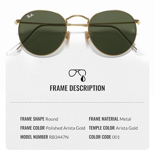 Ray-Ban RB3447N ROUND FLAT LENSES Round Shaped Sunglasses for Men & Women with Official RAYBAN Eyewear Kit3
