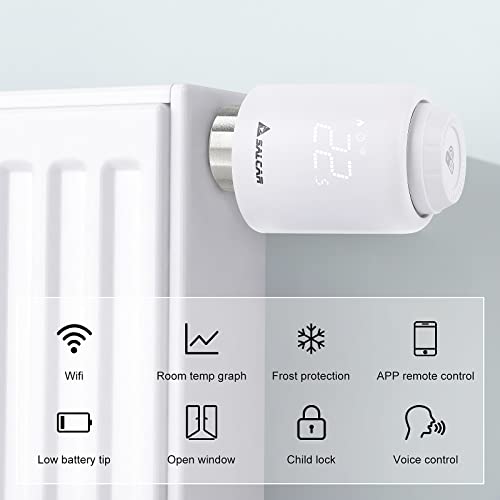 Tête thermostatique connectée WiFi SALCAR thermostat programmable Tuya - 3