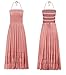R.Vivimos Womens Summer Boho Sexy Backless Long Dresses (Medium, Pink)