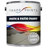 Path & Patio Floor Paint - 5 Litre - Ideal For Stone & Concrete - Smooth Attractive Finish - Use On Garden Patio & Pathway Flags - UV Resistant - Easy To Apply (Light Grey)