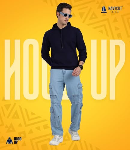 Image of Cotton Hoodies for Men | Pullover | Winter Wear | Hoodie | Hooded Sweatshirt | Kangaroo Pockets Hoodie|Regular Fit |Size S- 2XL
