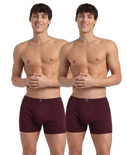 Image of Jockey 8008 Men Super Combed Cotton Rib Solid Boxer Brief with Ultrasoft and Durable Waistband (Pack of 2)