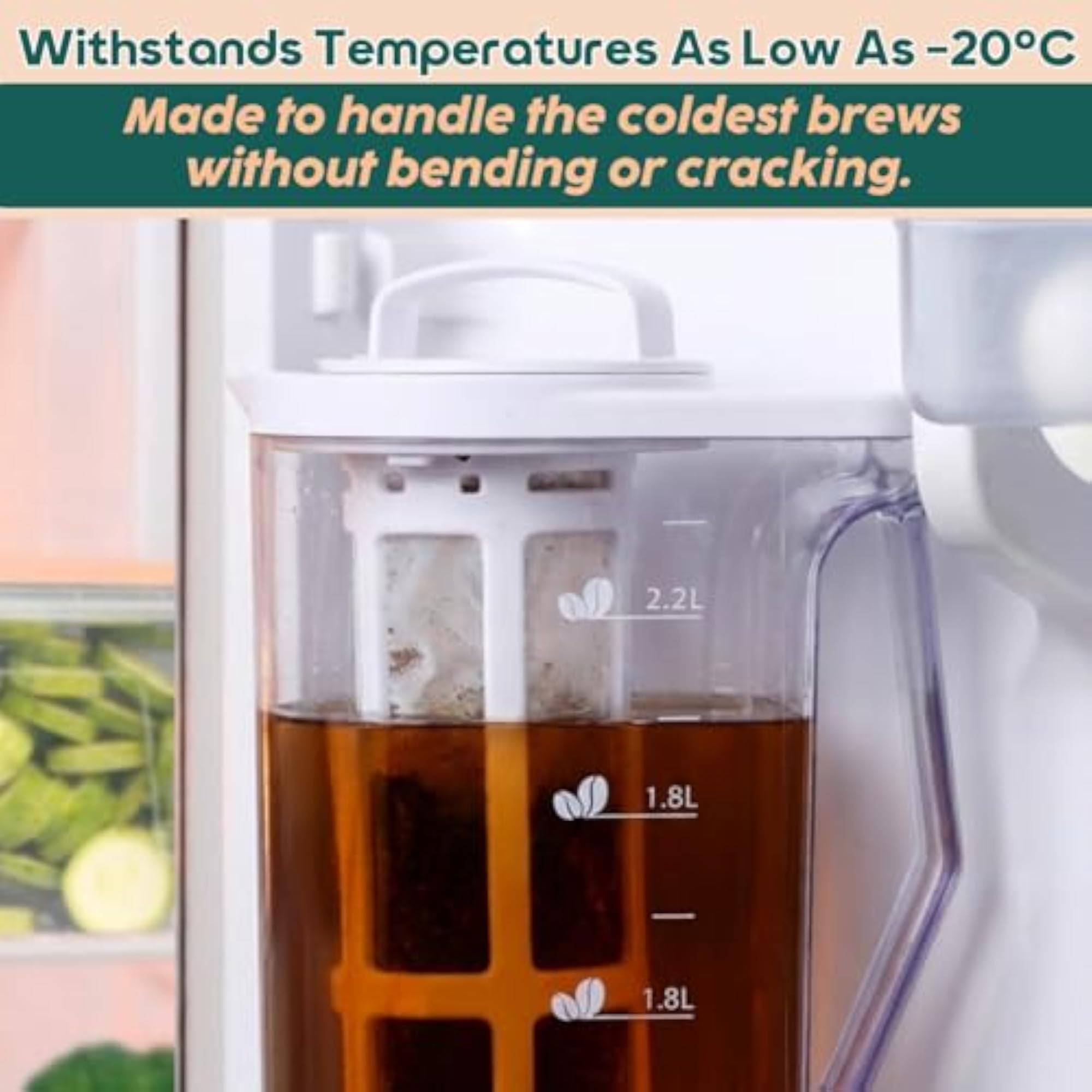 Cold Brew Coffee Maker 2.2L BPA-Free Jug