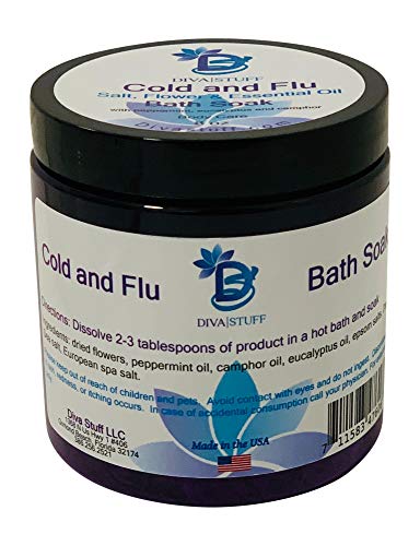 Cold and Flu Season Bath Tea Soak With Epsom Salts, Dried Flowers