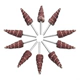 10 Pack 80 Grit Cone Sanding Wheels, 3mm Shank Flap Wheel Abrasive Tools for Metal Wood Plastic Polishing, High Efficiency Grinding with for Durable Cloth